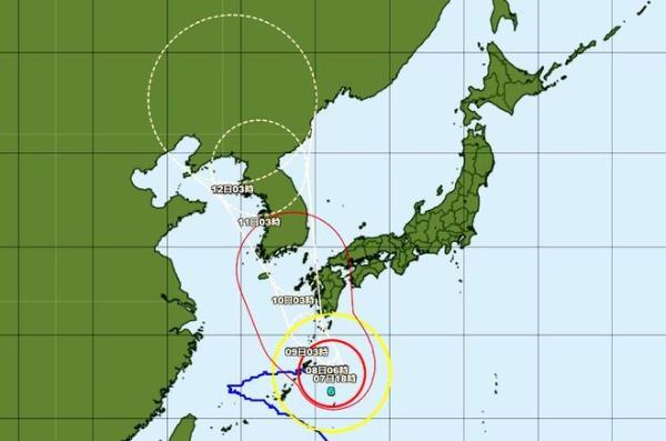 6号台风正向九州移动，预计将有更多暴雨 