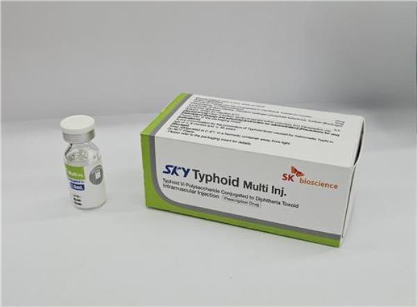 A photo of SK bioscience Co.'s typhoid co<em></em>njugate vaccine, named SKYTyphoid, provided by the company on Feb. 23, 2024. (PHOTO NOT FOR SALE) (Yonhap)