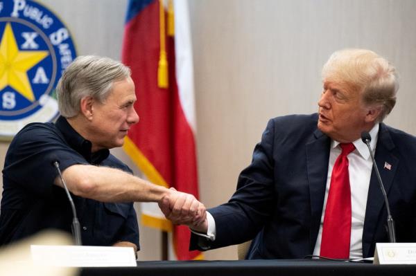 Greg Abbott and Do<em></em>nald Trump