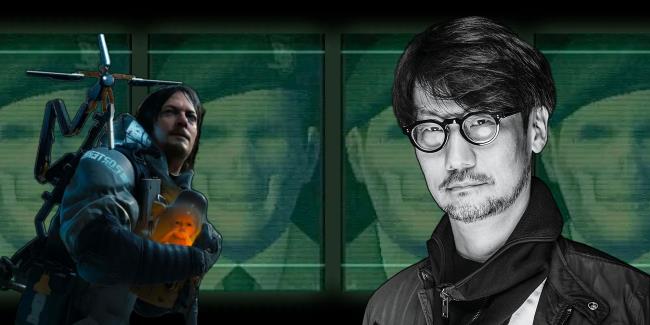 Hideo Kojima Predictions: an Image of Hideo Kojima alo<em></em>ngside Sam Porter Bridges from Death Stranding and the Rogue AI from me<em></em>tal Gear Solid 2 in the background