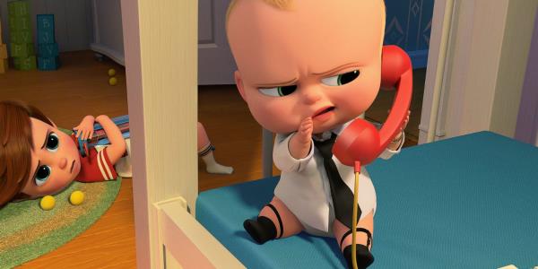 Boss Baby on the phone in Boss Baby