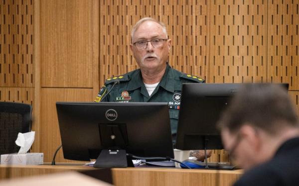 041223 CHRIS SKELTONWitness, Bruce Chubb from St John command and co<em></em>ntrol during the Christchurch terror attack inquest held at the Christchurch Justice precinct.